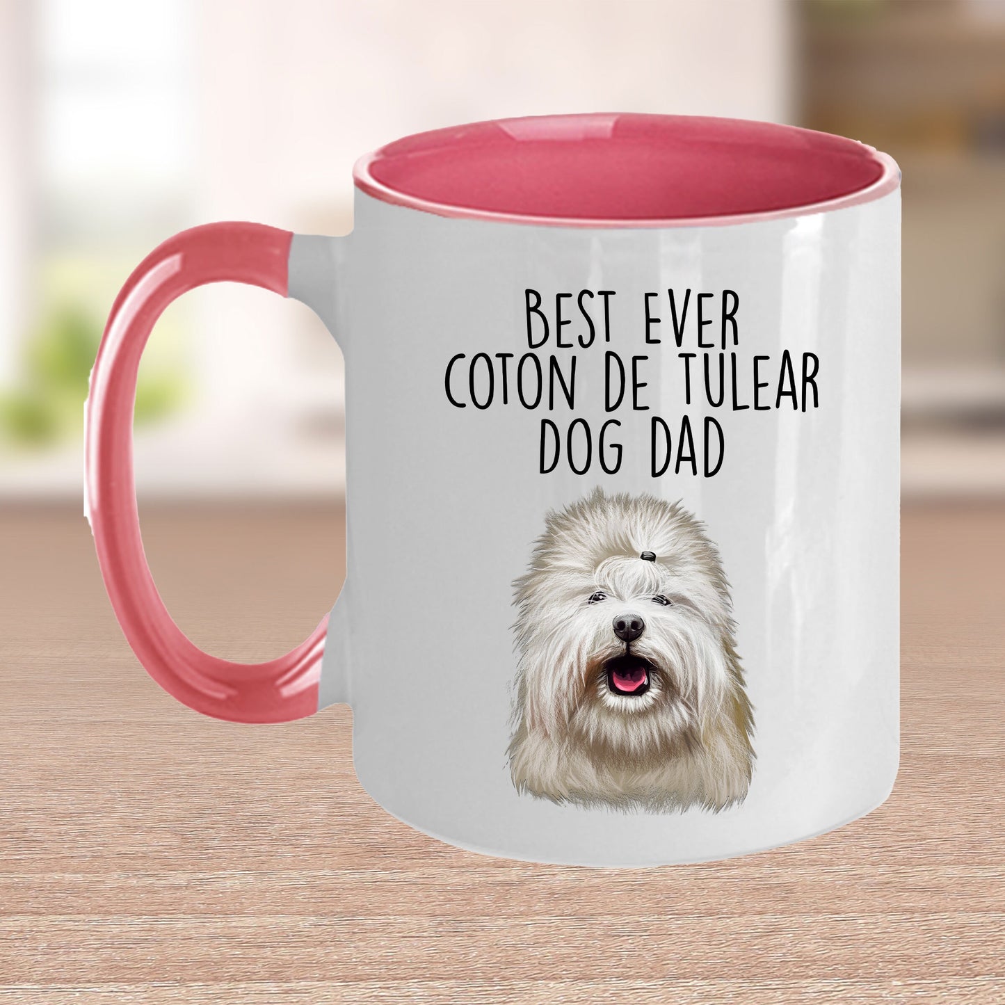 Best Ever Coton de Tulear Dog Dad Custom Ceramic Coffee Mug - Mallard Moon Gift Shop