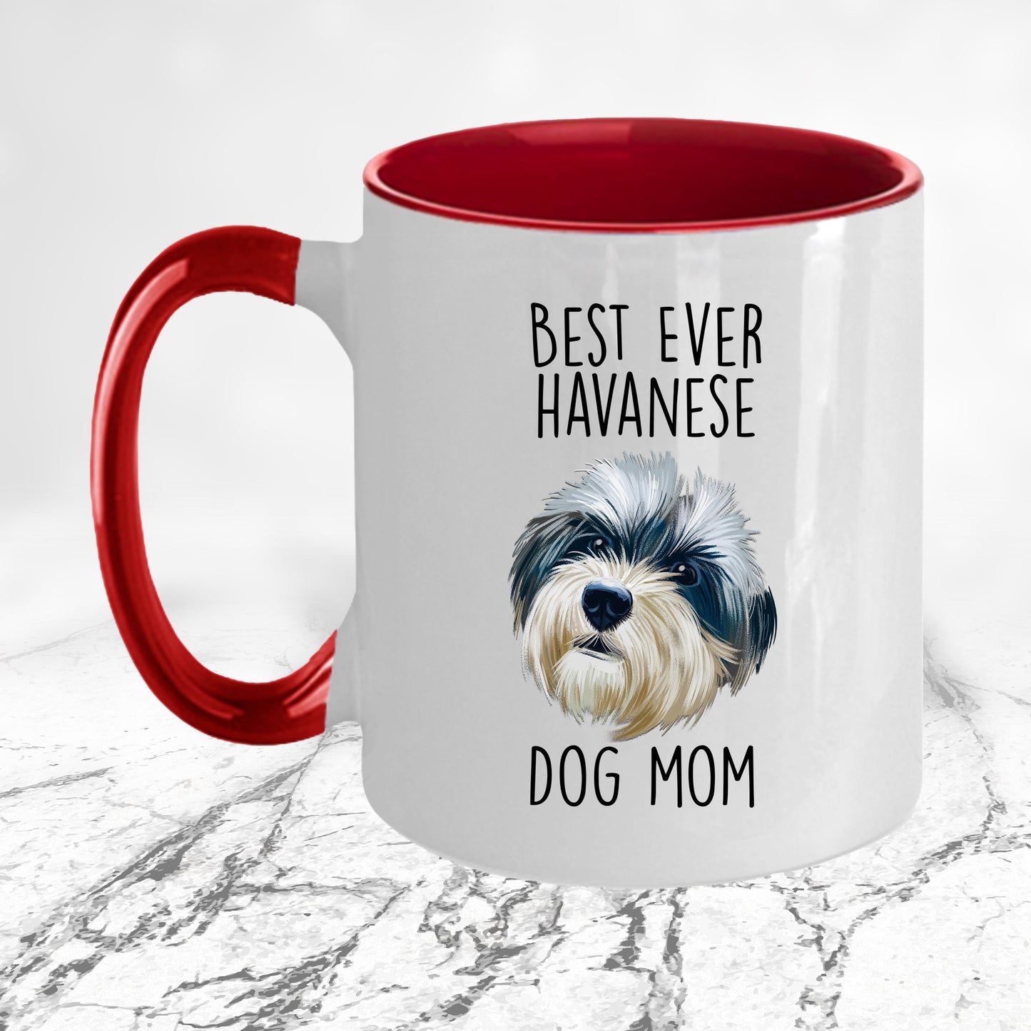 Best Ever Havanese Dog Mom Funny Custom Coffee Mug - Mallard Moon Gift Shop