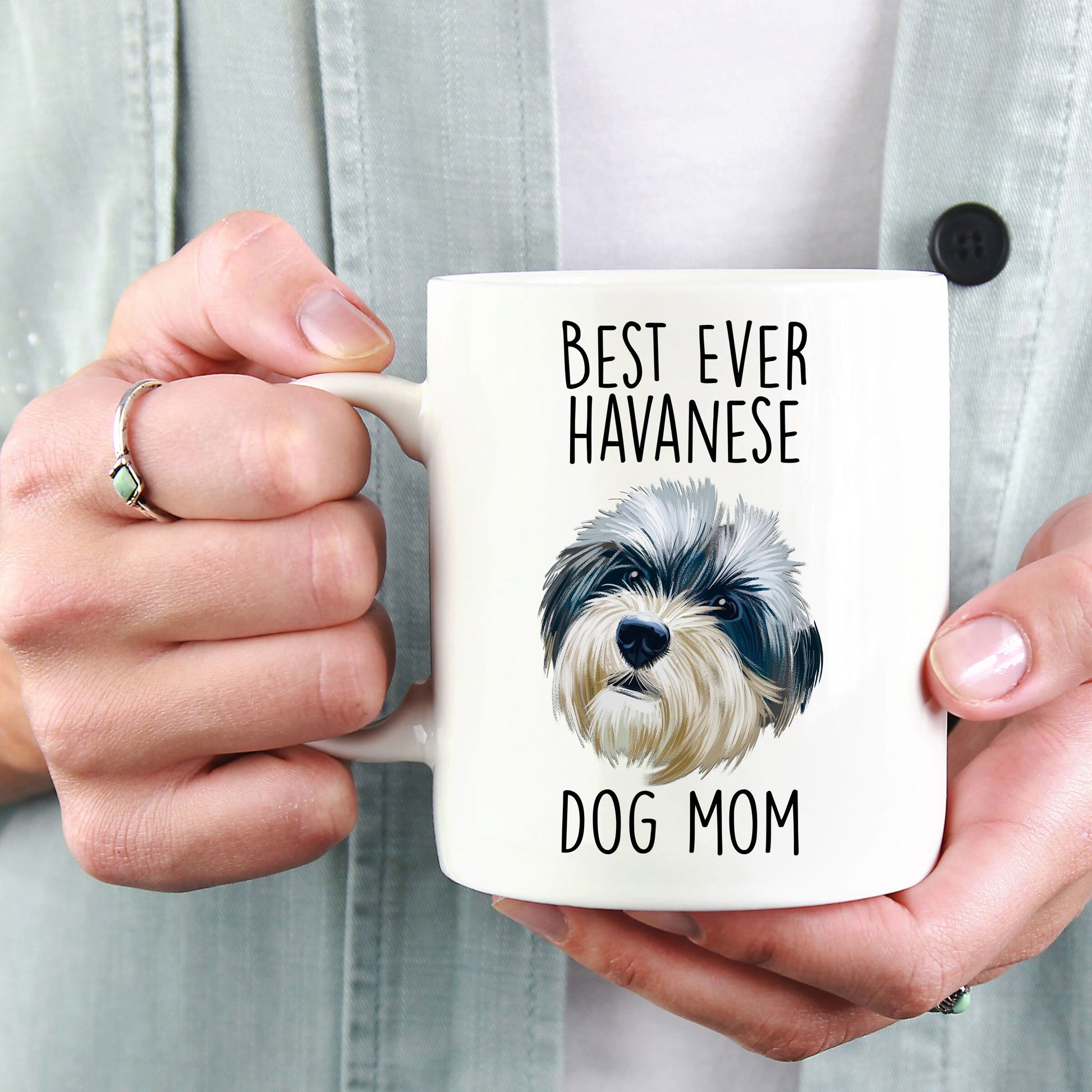 Best Ever Havanese Dog Mom Funny Custom Coffee Mug - Mallard Moon Gift Shop