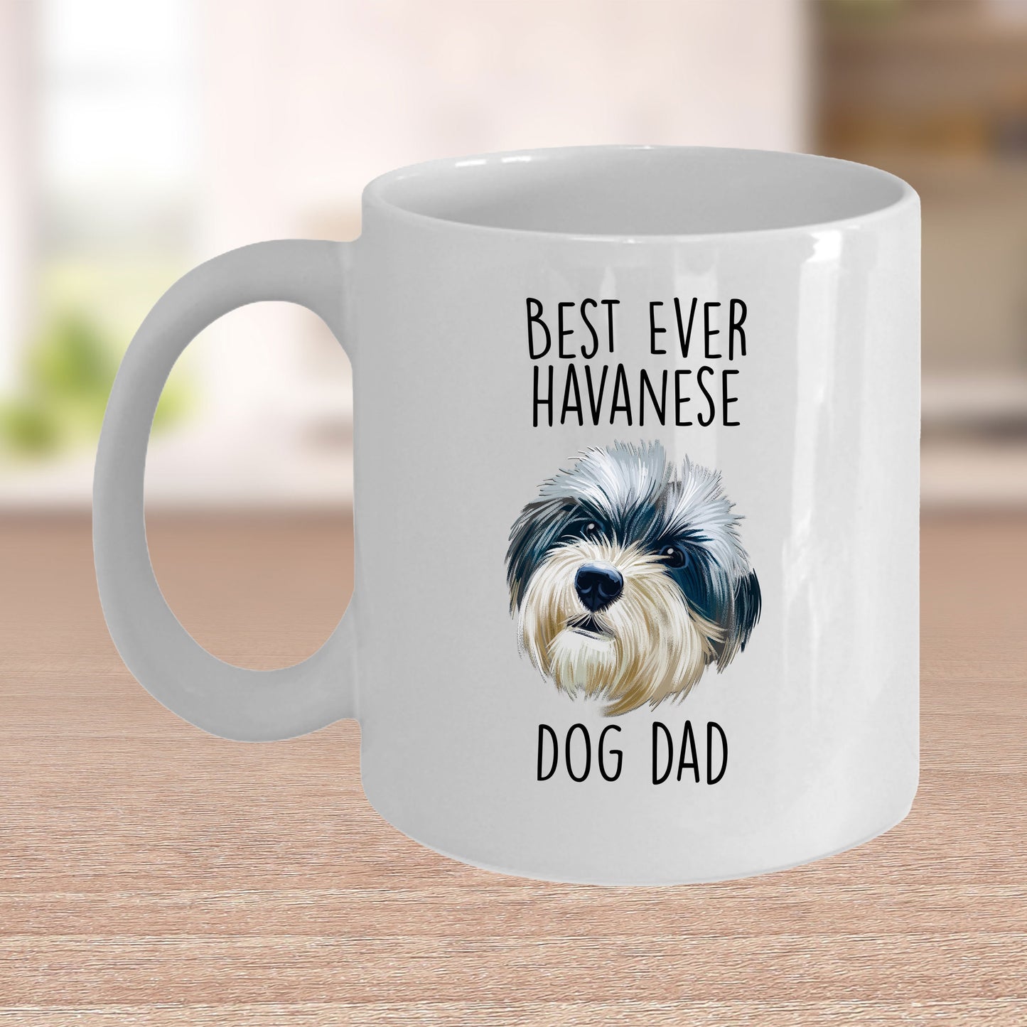 Best Ever Havanese Dog Dad Funny Custom Coffee Mug - Mallard Moon Gift Shop