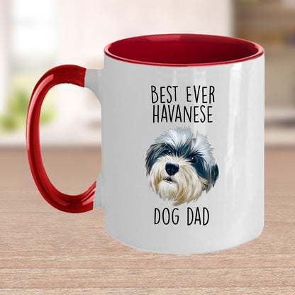 Best Ever Havanese Dog Dad Funny Custom Coffee Mug - Mallard Moon Gift Shop