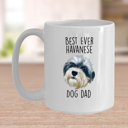Best Ever Havanese Dog Dad Funny Custom Coffee Mug - Mallard Moon Gift Shop