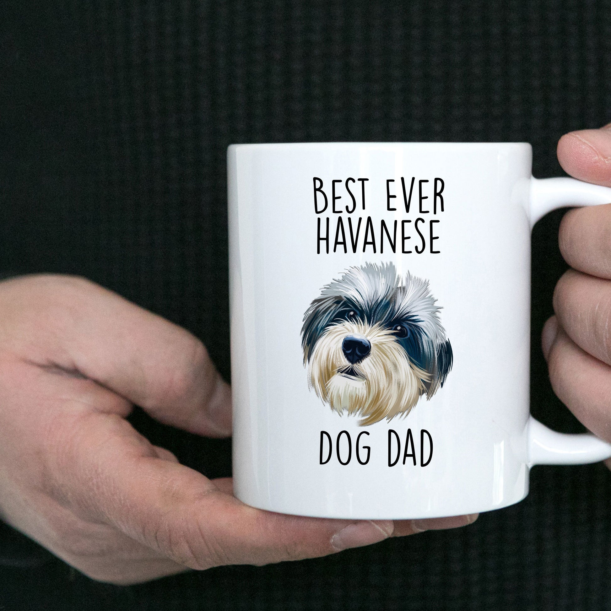 Best Ever Havanese Dog Dad Funny Custom Coffee Mug - Mallard Moon Gift Shop