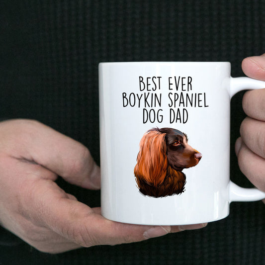 Boykin Spaniel Best Dog Dad Custom Ceramic Coffee Mug Birthday Father's Day - Mallard Moon Gift Shop