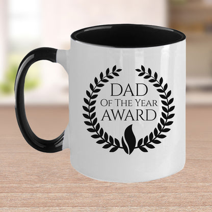 Dad of the Year Award Custom Ceramic Coffee mug Birthday Father's Day - Mallard Moon Gift Shop