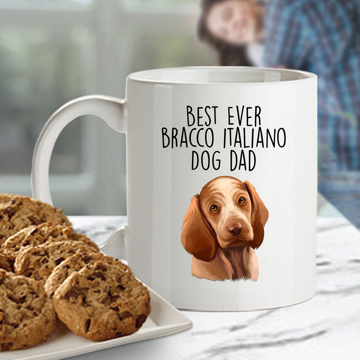Best Ever Bracco Italiano Dog Dad Custom Ceramic Coffee Mug - Mallard Moon Gift Shop