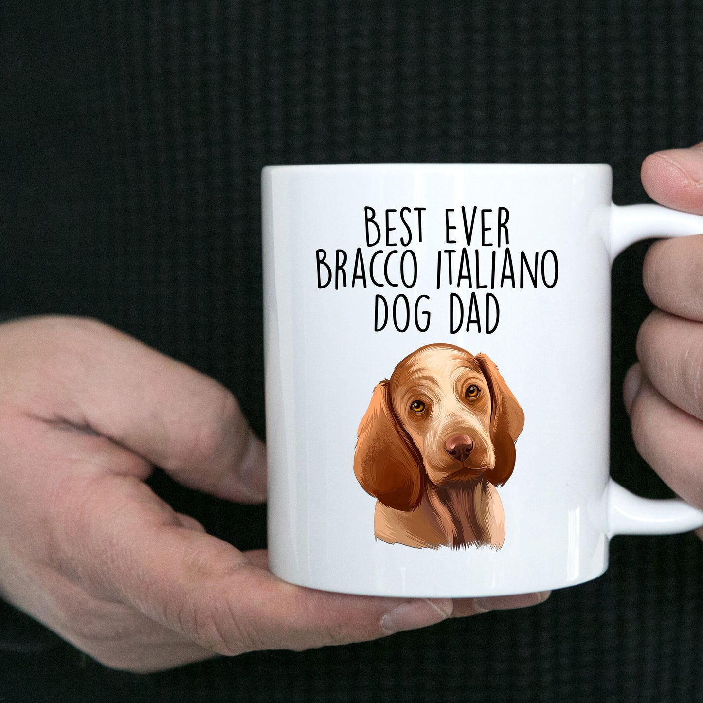 Best Ever Bracco Italiano Dog Dad Custom Ceramic Coffee Mug - Mallard Moon Gift Shop