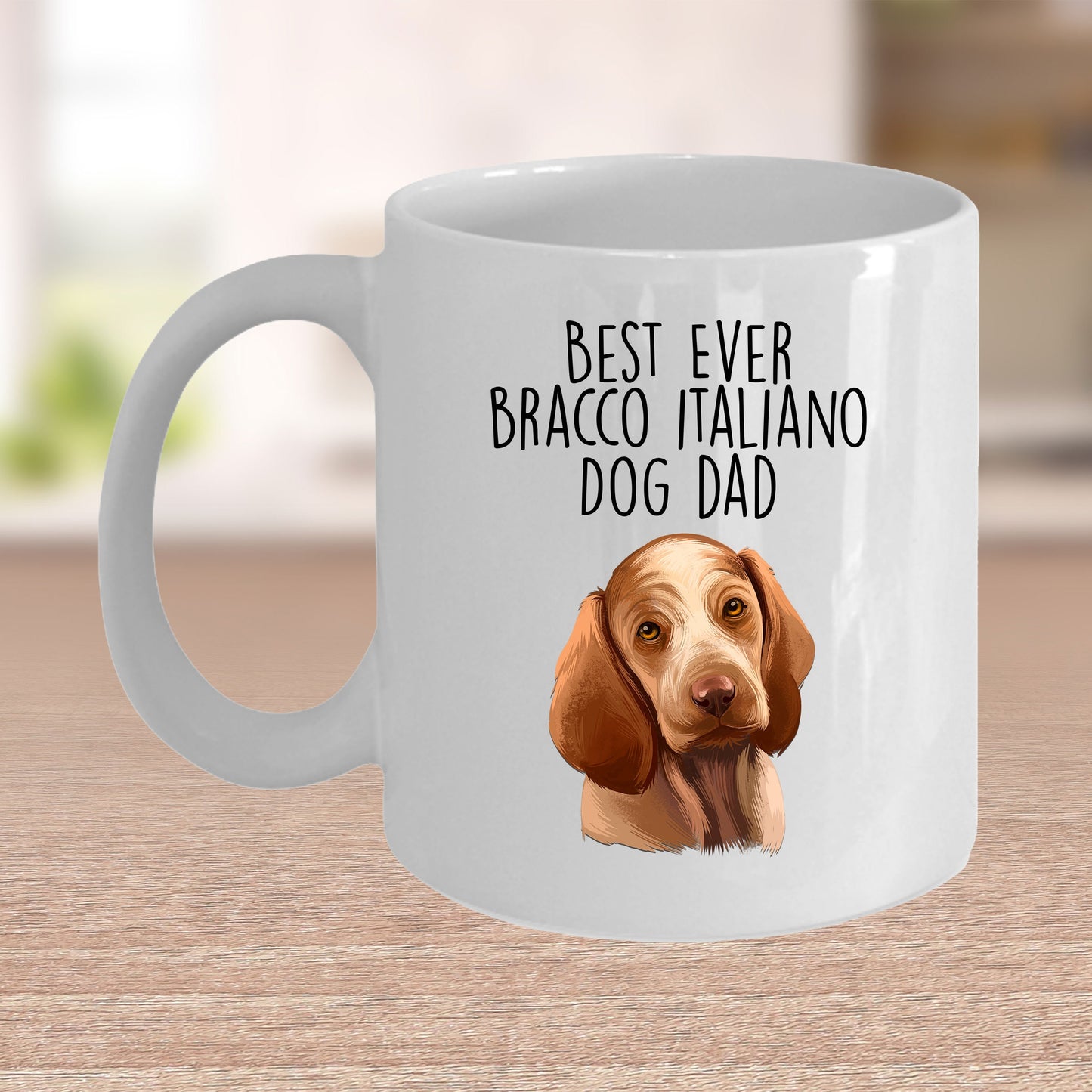 Best Ever Bracco Italiano Dog Dad Custom Ceramic Coffee Mug - Mallard Moon Gift Shop