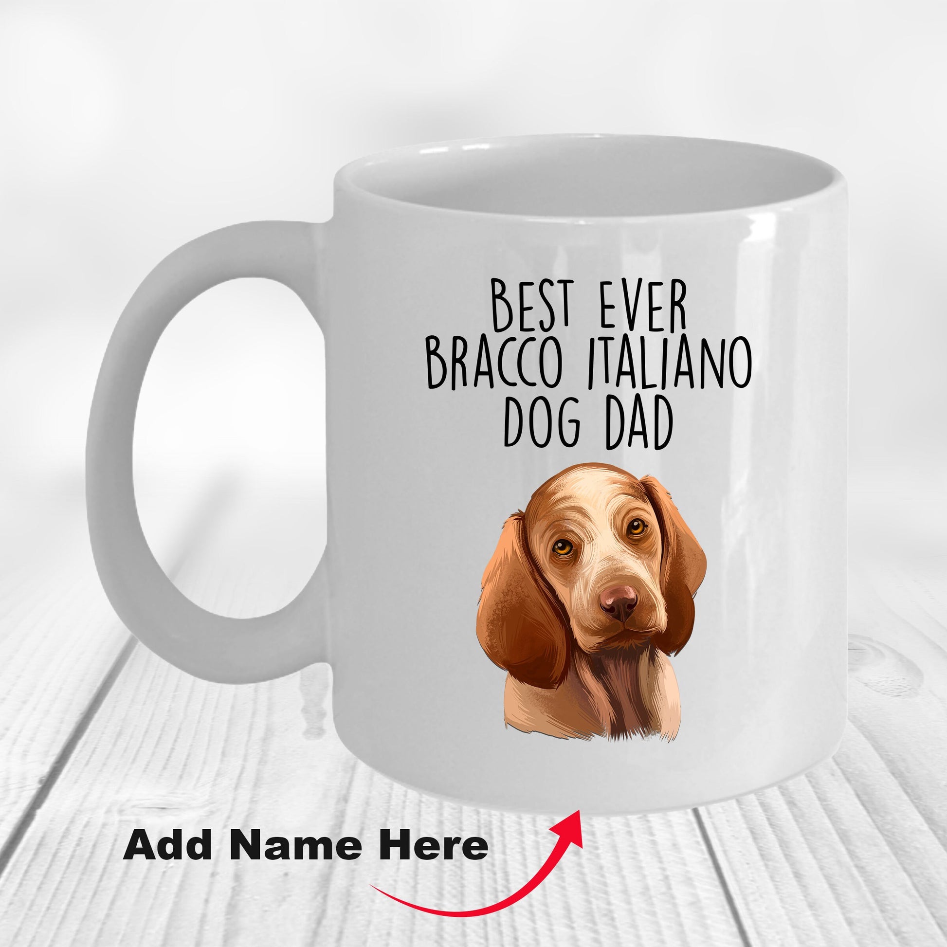 Best Ever Bracco Italiano Dog Dad Custom Ceramic Coffee Mug - Mallard Moon Gift Shop