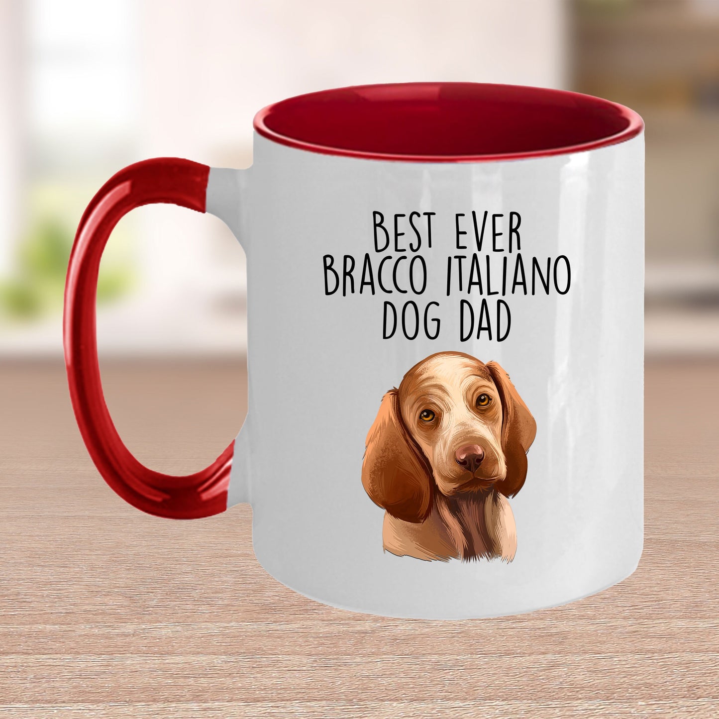 Best Ever Bracco Italiano Dog Dad Custom Ceramic Coffee Mug - Mallard Moon Gift Shop
