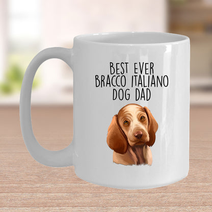Best Ever Bracco Italiano Dog Dad Custom Ceramic Coffee Mug - Mallard Moon Gift Shop