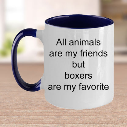 Boxer dog lover gift - all animals are my friends but boxers are my favorite - Mallard Moon Gift Shop