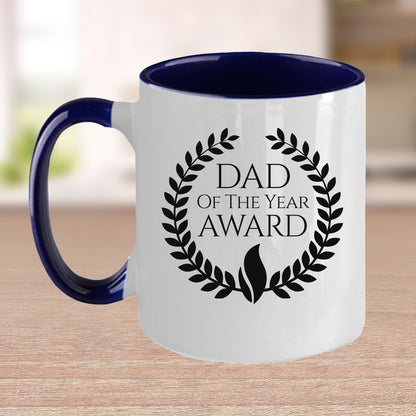 Dad of the Year Award Custom Ceramic Coffee mug Birthday Father's Day - Mallard Moon Gift Shop
