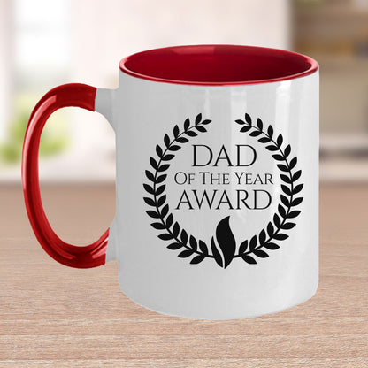 Dad of the Year Award Custom Ceramic Coffee mug Birthday Father's Day - Mallard Moon Gift Shop