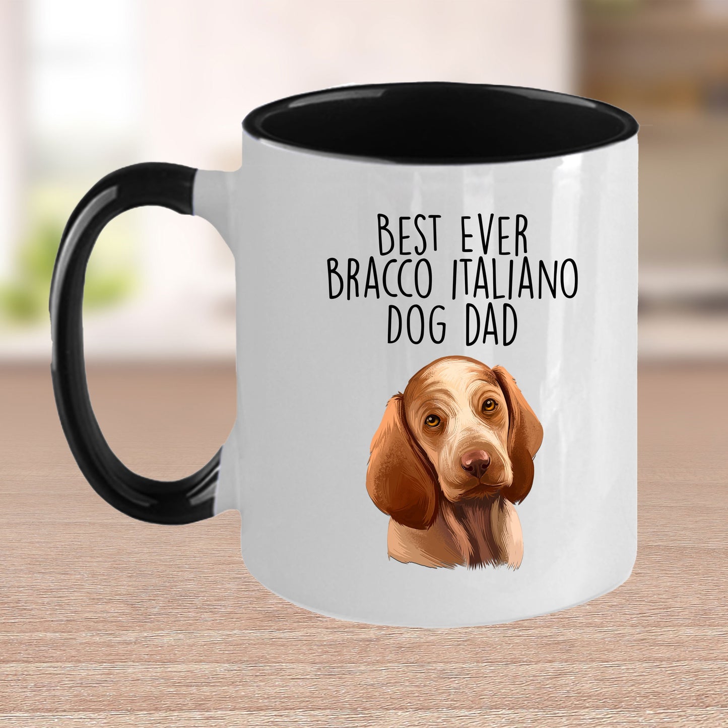 Best Ever Bracco Italiano Dog Dad Custom Ceramic Coffee Mug - Mallard Moon Gift Shop