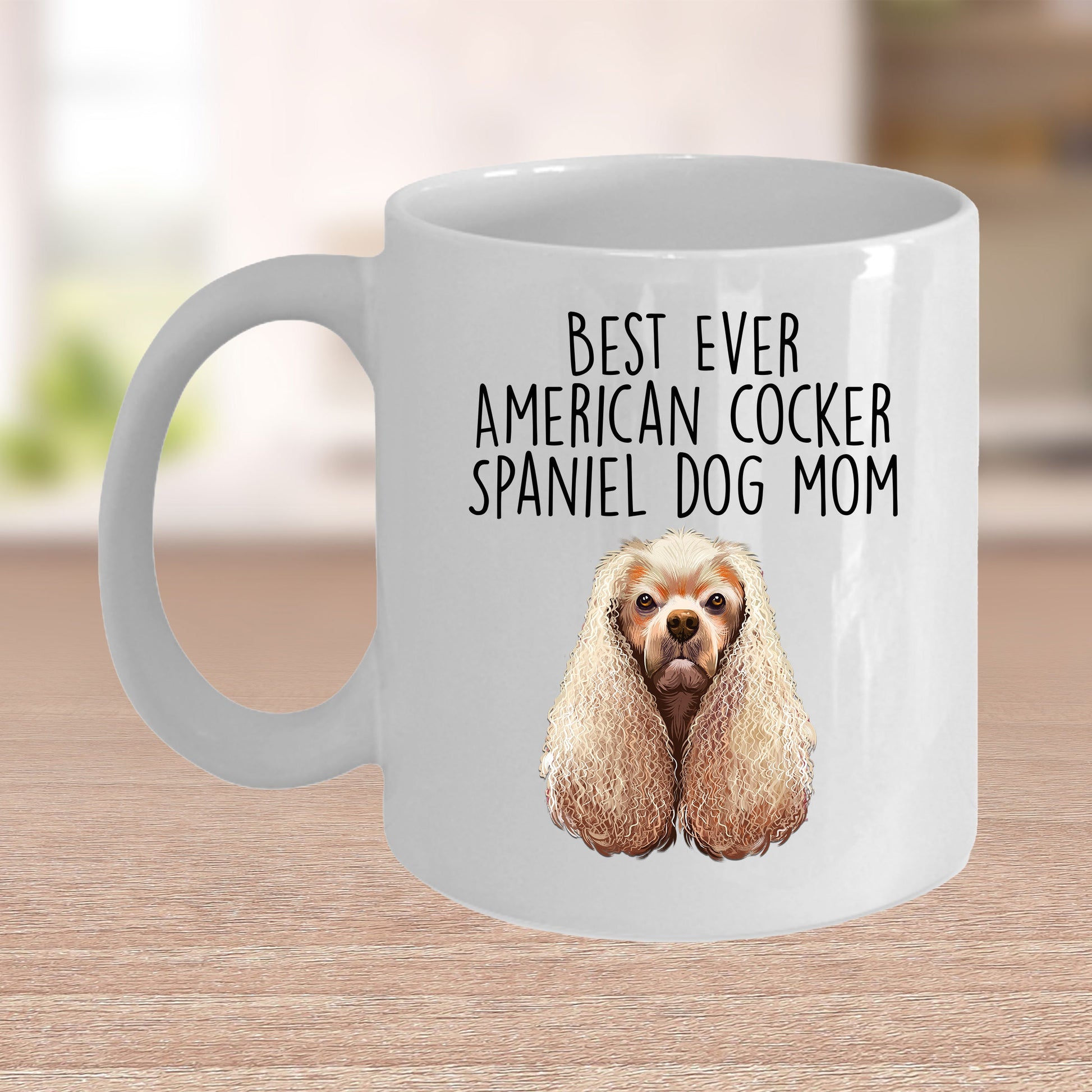 American Cocker Spaniel Best Dog Mom Ever Custom Ceramic Coffee Mug White Two-tone Birthday Mother's Day Gift for Women - Mallard Moon Gift Shop