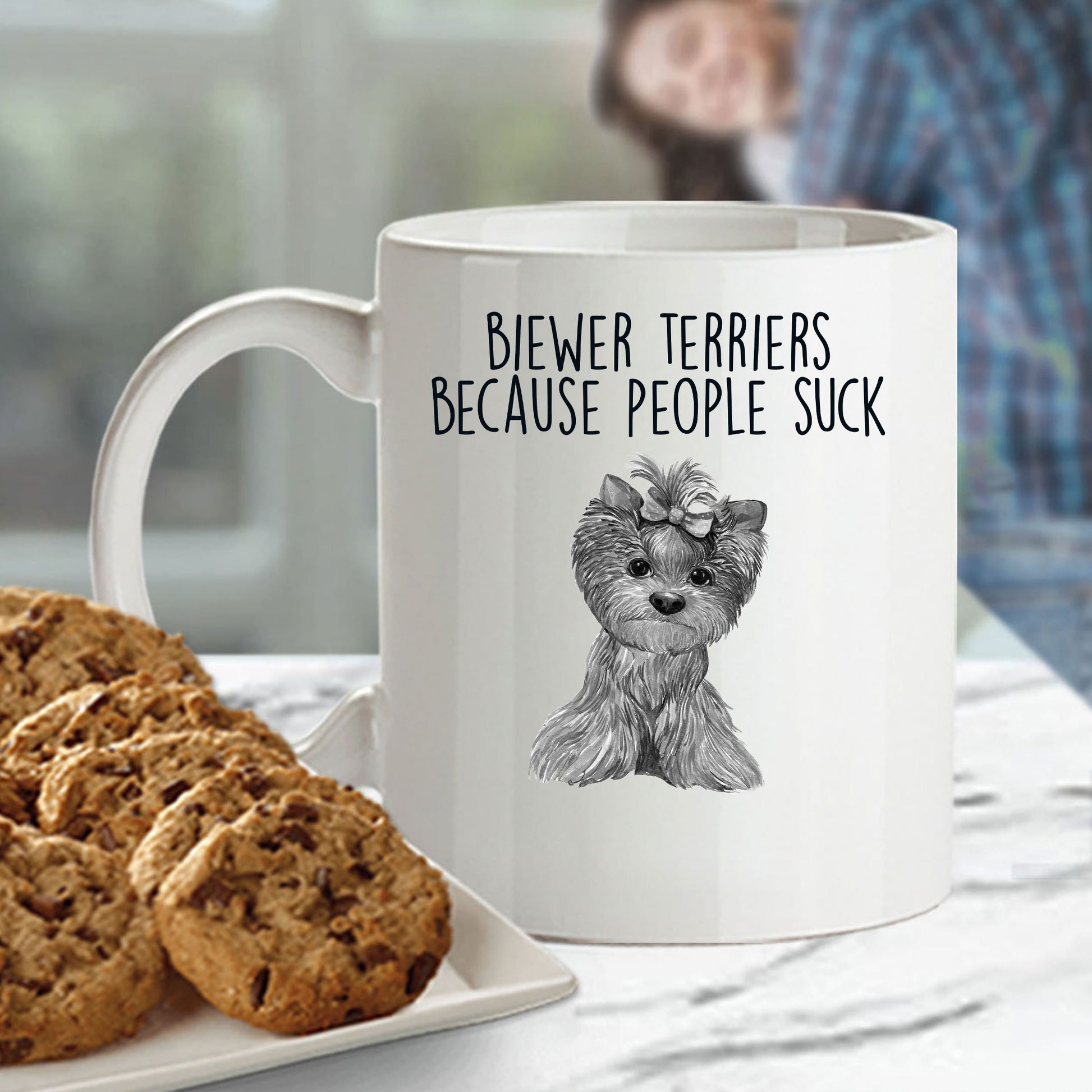 Funny Biewer Terrier Custom Ceramic Coffee Mug People Suck - Mallard Moon Gift Shop