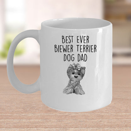Best Ever Biewer Terrier Dog Dad Custom Funny Ceramic Coffee Mug - Mallard Moon Gift Shop
