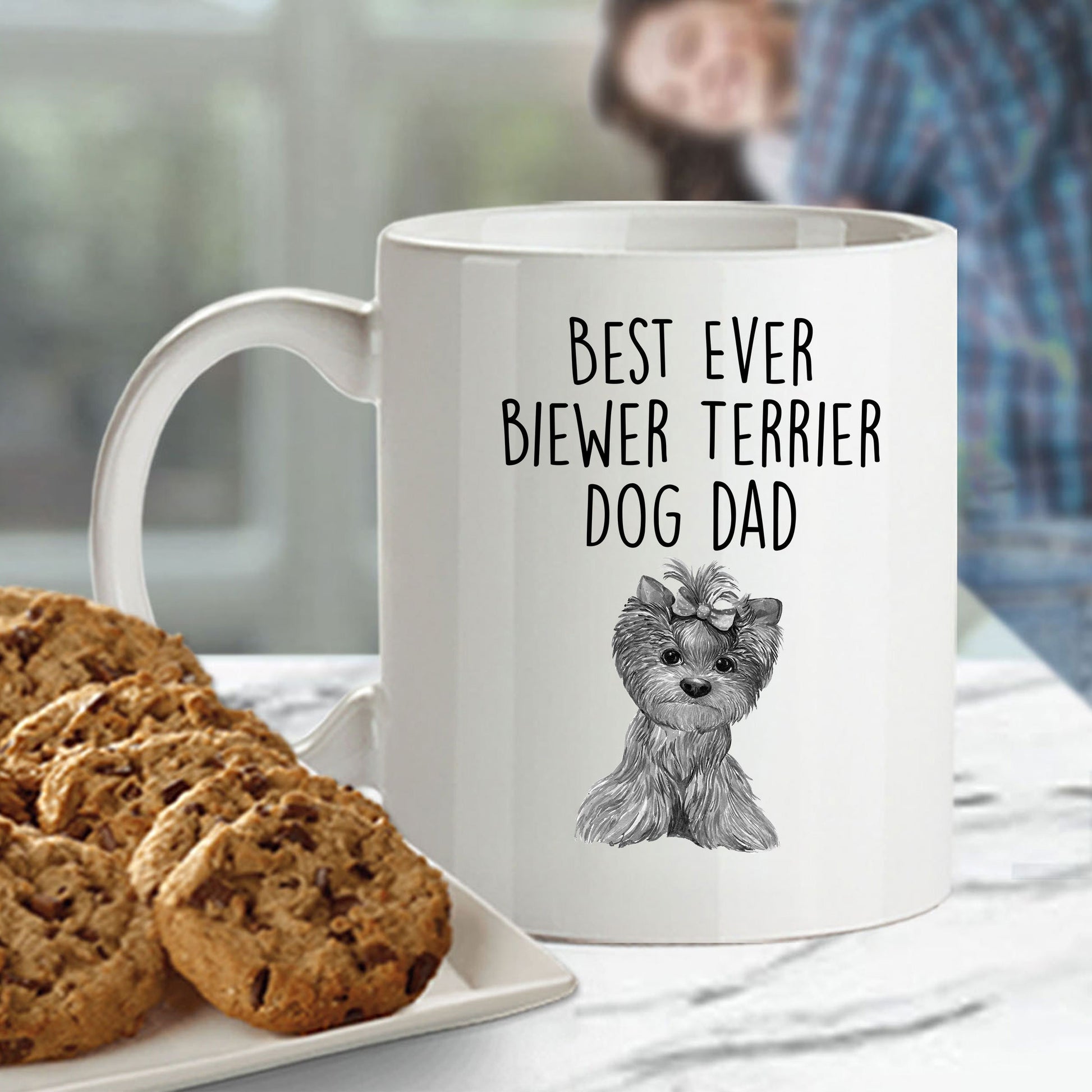 Best Ever Biewer Terrier Dog Dad Custom Funny Ceramic Coffee Mug - Mallard Moon Gift Shop