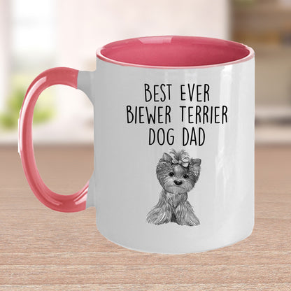 Best Ever Biewer Terrier Dog Dad Custom Funny Ceramic Coffee Mug - Mallard Moon Gift Shop