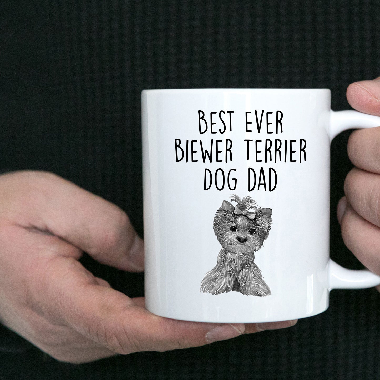 Best Ever Biewer Terrier Dog Dad Custom Funny Ceramic Coffee Mug - Mallard Moon Gift Shop