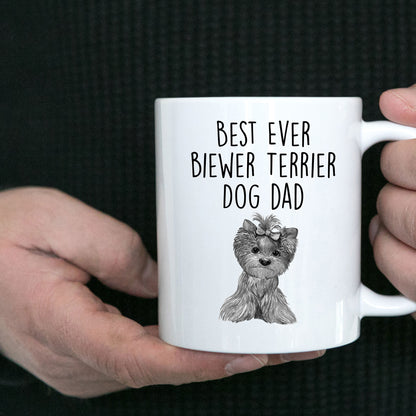 Best Ever Biewer Terrier Dog Dad Custom Funny Ceramic Coffee Mug - Mallard Moon Gift Shop