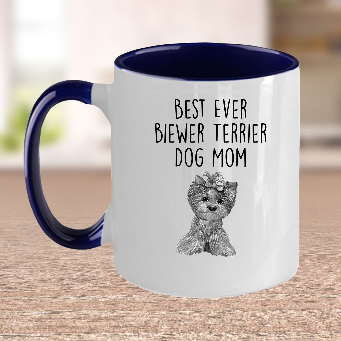 Best Ever Biewer Terrier Dog Mom Custom Funny Ceramic Coffee Mug - Mallard Moon Gift Shop