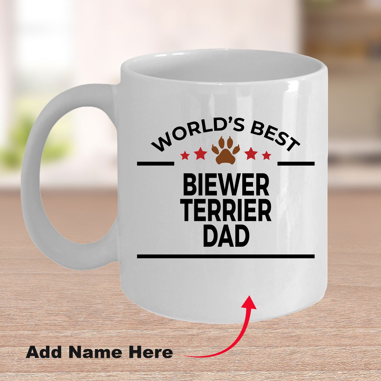 Biewer Terrier Dog Dad Mug Custom White Two-tone - Mallard Moon Gift Shop