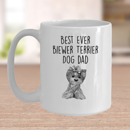 Best Ever Biewer Terrier Dog Dad Custom Funny Ceramic Coffee Mug - Mallard Moon Gift Shop