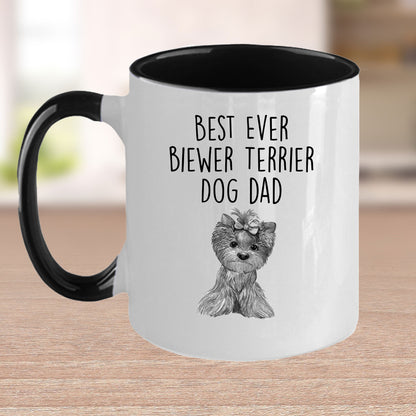 Best Ever Biewer Terrier Dog Dad Custom Funny Ceramic Coffee Mug - Mallard Moon Gift Shop