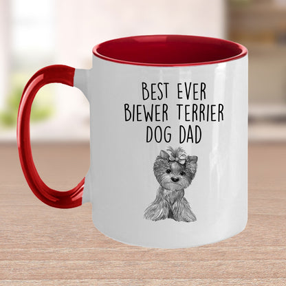 Best Ever Biewer Terrier Dog Dad Custom Funny Ceramic Coffee Mug - Mallard Moon Gift Shop