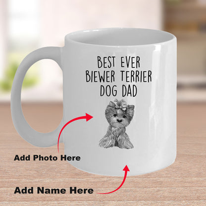 Best Ever Biewer Terrier Dog Dad Custom Funny Ceramic Coffee Mug - Mallard Moon Gift Shop