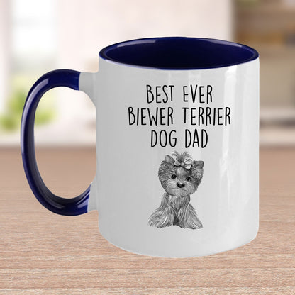 Best Ever Biewer Terrier Dog Dad Custom Funny Ceramic Coffee Mug - Mallard Moon Gift Shop