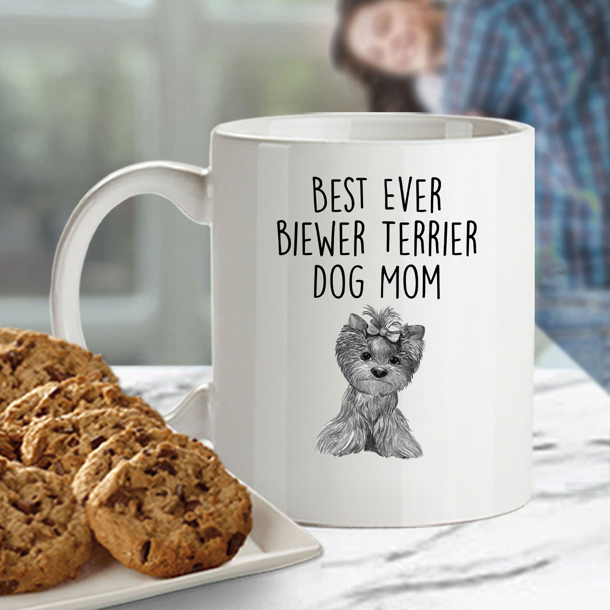 Best Ever Biewer Terrier Dog Mom Custom Funny Ceramic Coffee Mug - Mallard Moon Gift Shop