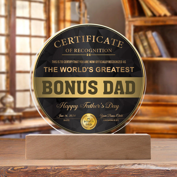 Bonus Dad LED Plaque