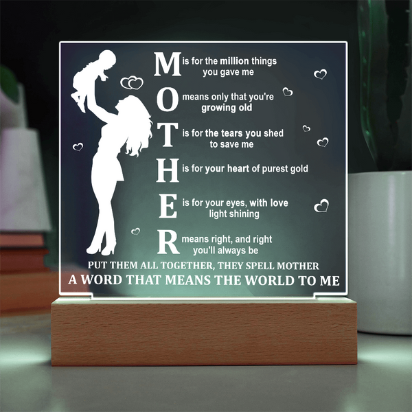 Glowing Mother Tribute Plaque - Mallard Moon Gift Shop