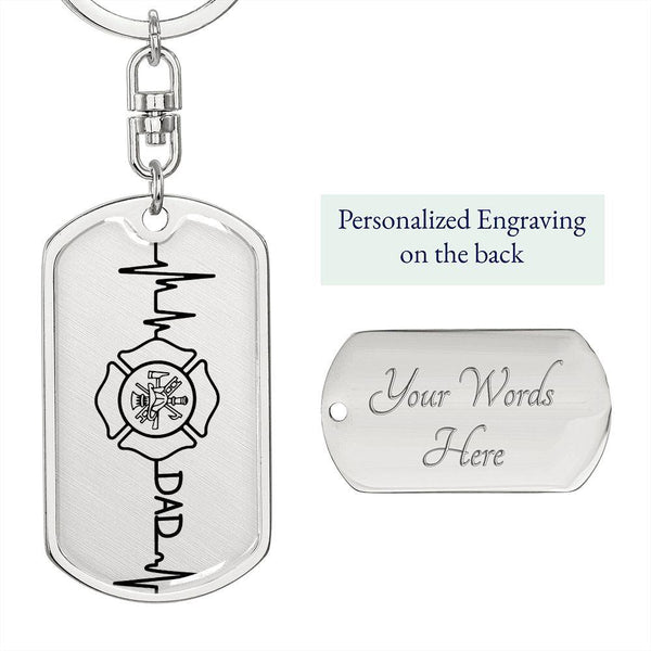 Hero Dad Dog Tag Keychain - Mallard Moon Gift Shop