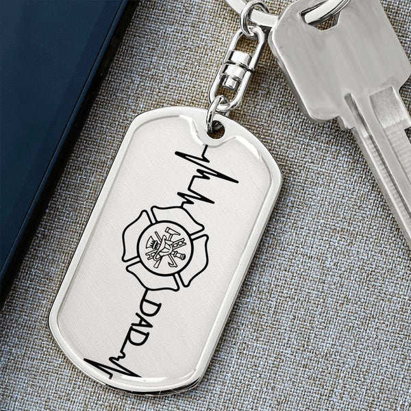Hero Dad Dog Tag Keychain