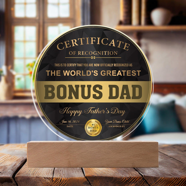 Bonus Dad LED Plaque - Mallard Moon Gift Shop