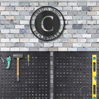 Initial Family Name Personalized Indoor Outdoor Steel Wall Sign Art - Mallard Moon Gift Shop