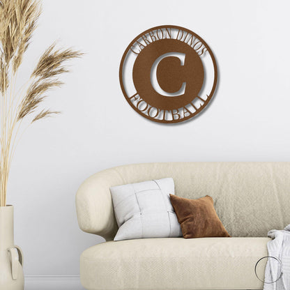 Initial Family Name Personalized Indoor Outdoor Steel Wall Sign Art - Mallard Moon Gift Shop