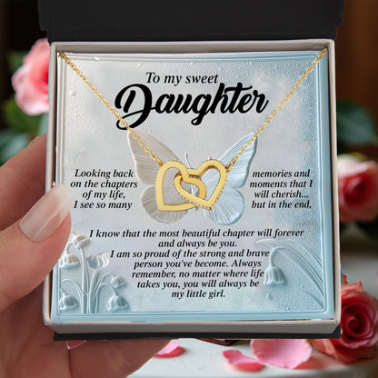 Gift for Daughter - The Most Beautiful Chapter in My Life Is You - Interlocking Hearts Necklace - Mallard Moon Gift Shop