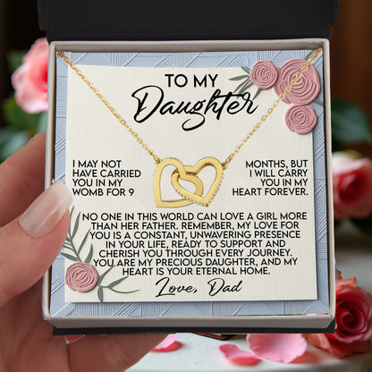 Daughter Gift - I Will Carry You in My Heart Forever - Interlocking Hearts Necklace: - Mallard Moon Gift Shop
