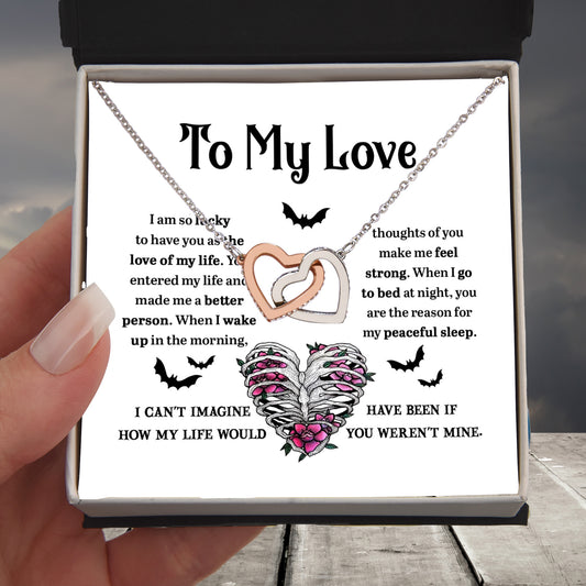 Soulmate - Better Person Halloween Interlocking Hearts Necklace - Mallard Moon