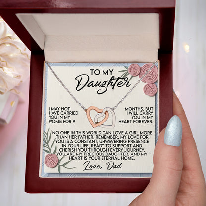 Daughter Gift - I Will Carry You in My Heart Forever - Interlocking Hearts Necklace: - Mallard Moon Gift Shop