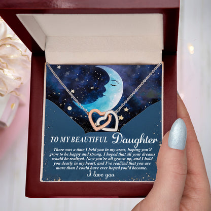 To My Daughter - Always in My Heart Interlocking Hearts Necklace - Mallard Moon Gift Shop