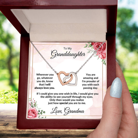 Gift for Amazing Granddaughter Interlocking Hearts Necklace - Mallard Moon Gift Shop