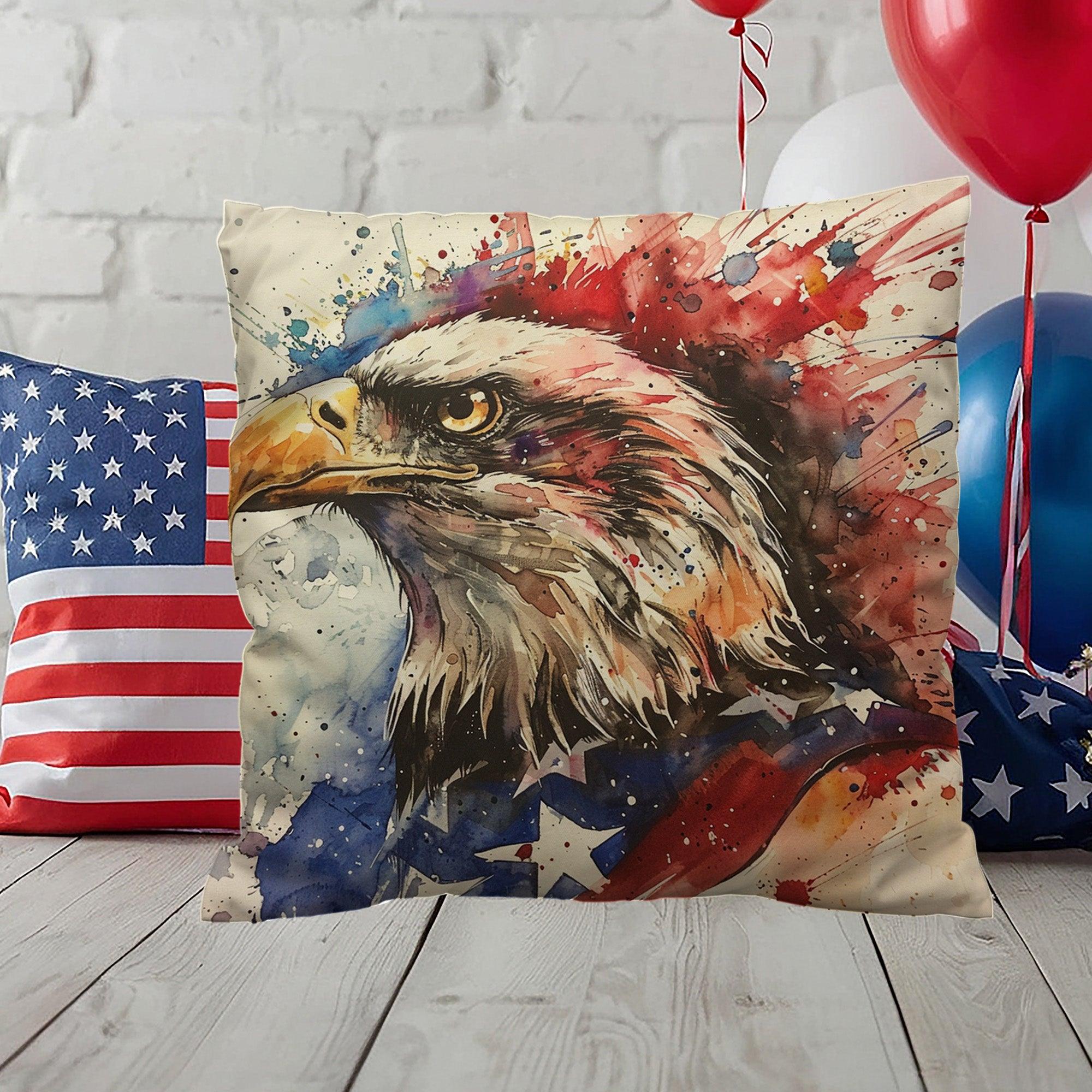 Patriotic Eagle Home Decor Indoor-Outdoor Pillow - Mallard Moon Gift Shop