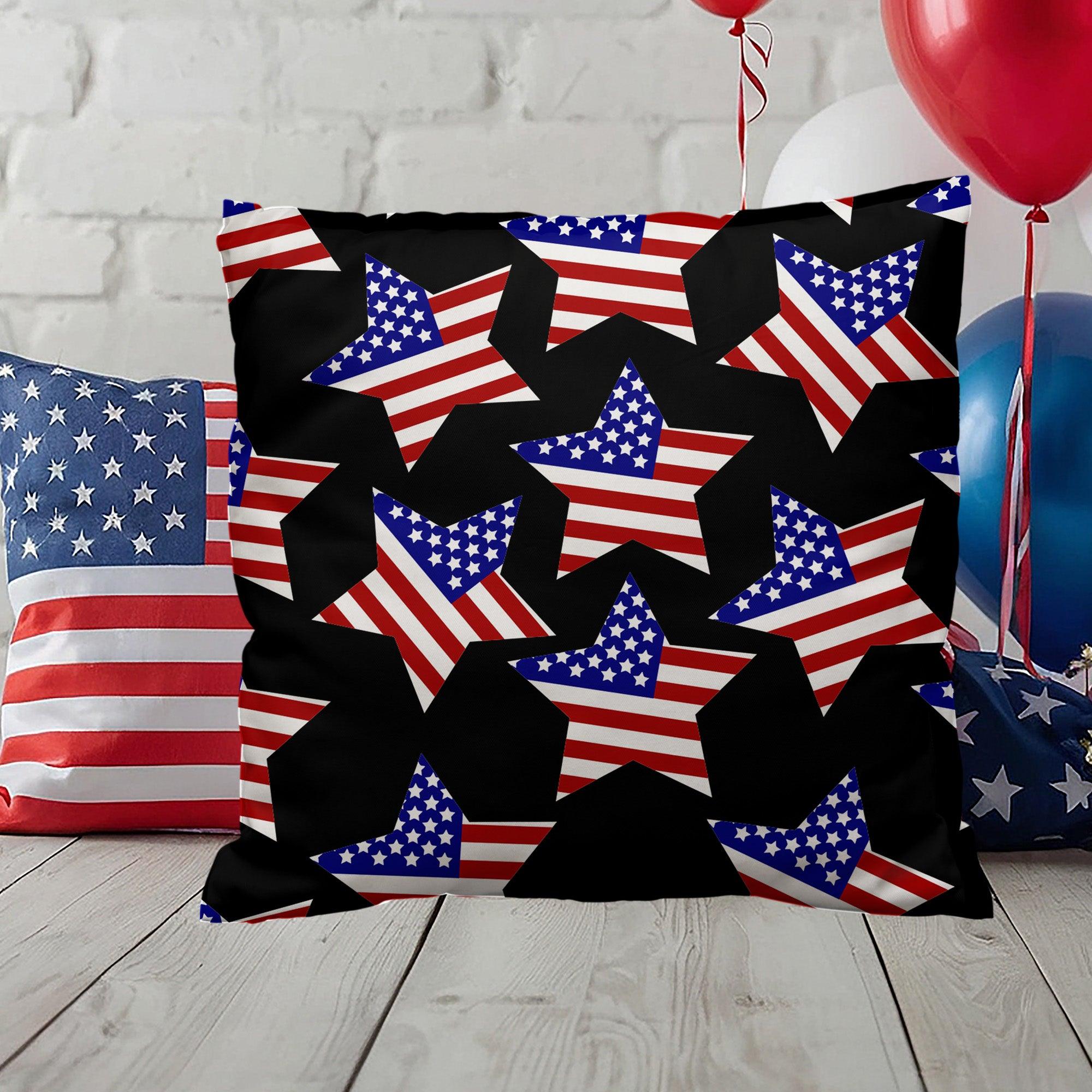 America Stars Patriotic Indoor-Outdoor Pillow - Mallard Moon Gift Shop