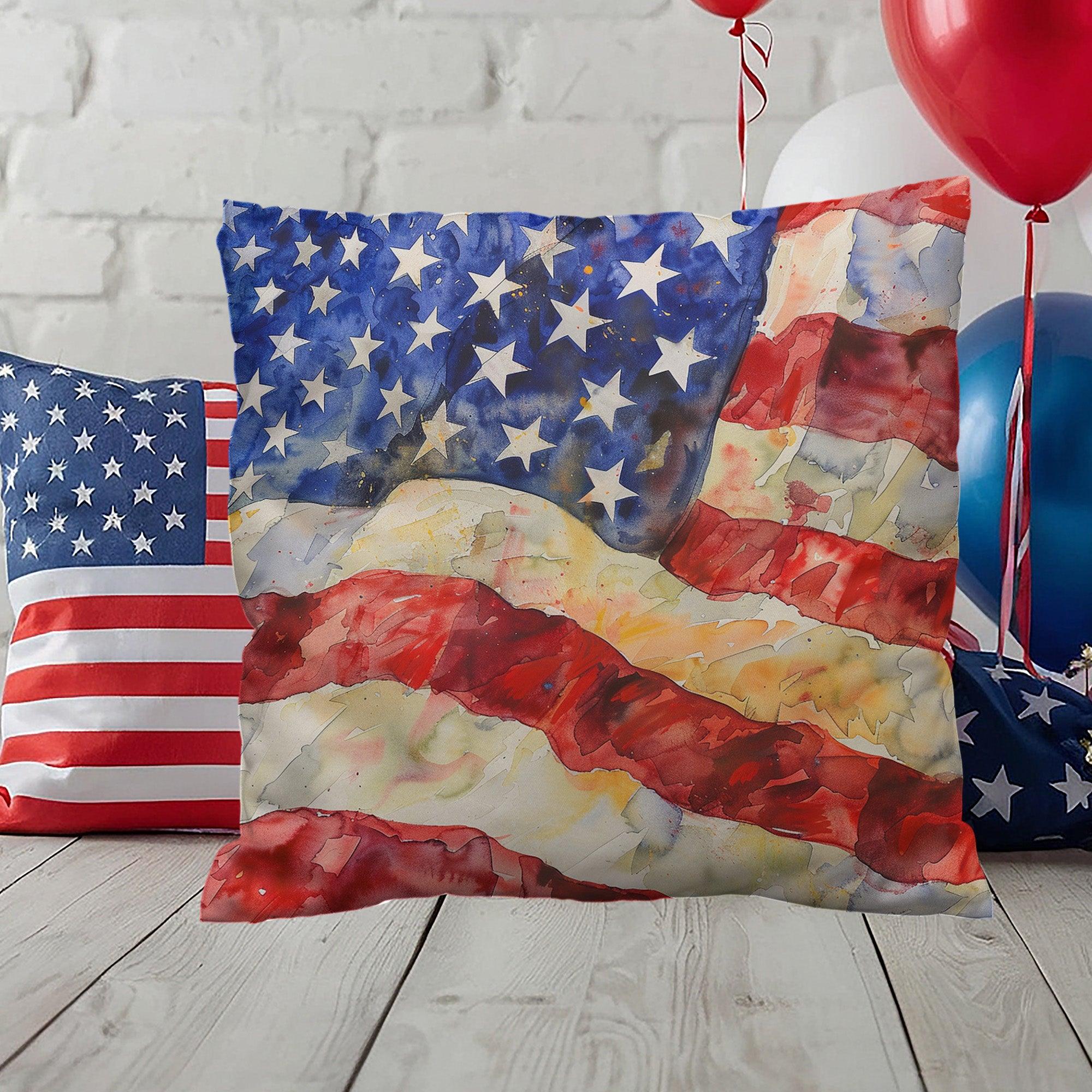 Old Glory American Flag Patriotic Indoor-Outdoor Home Decor Pillow - Mallard Moon Gift Shop